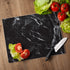 CounterArt Black Marble Design Tempered Glass Cutting Board, 15” x 12”, 3mm, Dishwasher Safe