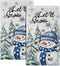 Mweet Winter Hand Towels Set of 2, 14x28 Inch Farmhouse Snowman Pine Tree