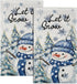Mweet Winter Hand Towels Set of 2, 14x28 Inch Farmhouse Snowman Pine Tree