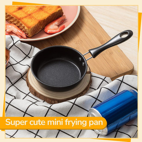 Tessco 2 Pieces Mini Cast Iron Skillet, 4.7 Inch Round Non Stick Fry Pan for Cooking and Baking