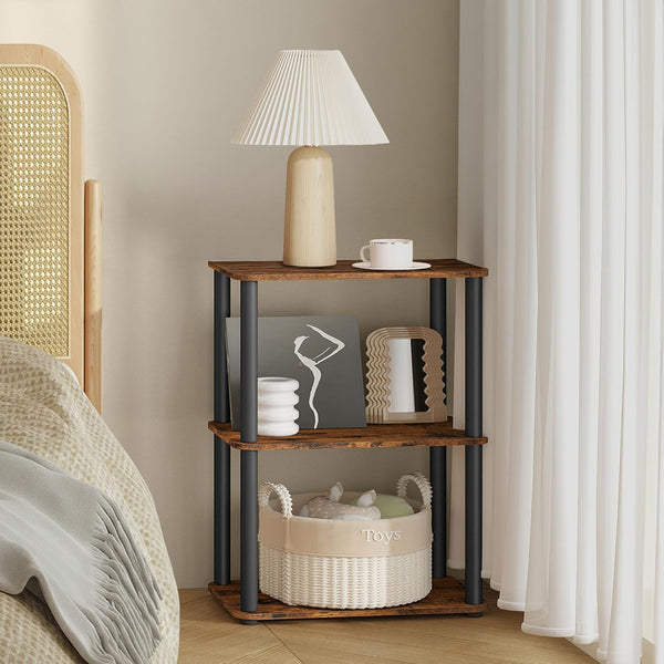VASAGLE Superfast Toolless Assembly, 3-Tier Shelf for Living Room, Standing Shelf, Bookshelf,