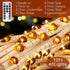Impress Life Thanksgiving Acorn String Lights - 10ft Silver Wire 40 LED Battery Powered with Remote Timer