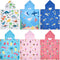 Oudain 6 Pcs Kids Hooded Towel Kids Bath Towels with Hood Microfiber