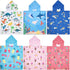 Oudain 6 Pcs Kids Hooded Towel Kids Bath Towels with Hood Microfiber