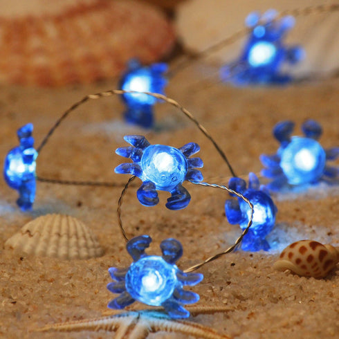 40 10 Impress Life Bay Marina Theme Ocean String Lights, LEDs Blue Crab ft Length Decorating Lights with Remote