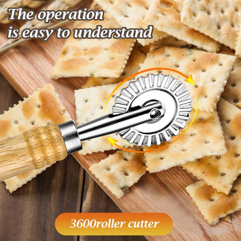 Pasta Cutter Wheel, Ravioli Cutter Wheel with Roller, Pizza Cutter Wheel for Kitchen, Zinc Alloy Noodle Making