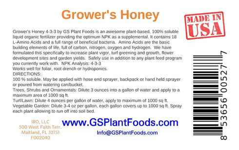 (1 Growers Honey Plant Based Liquid Fertilizer - Organic Plant Food for Huge Vegetative Growth Quart) - Liquid