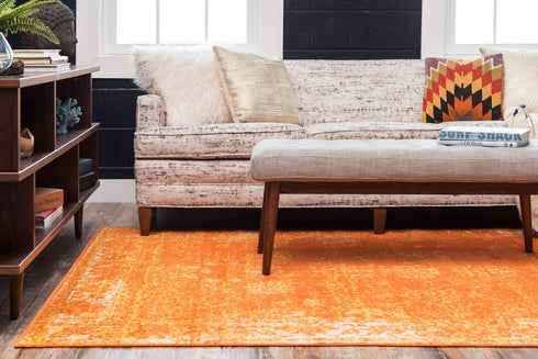 Unique Loom Sofia Collection Area Rug, Casino, 2' 2" x 3' 1", Orange/Ivory