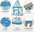 BALEINE 3Pk Reusable Grocery Bags, Foldable Shopping Bags for Groceries with Reinforced Bottom & Handles (Island
