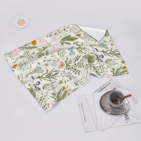 Spring Floral Kitchen Towels Decorative Set of 2 - Summer Flower Dish Towels for Kitchen Decor