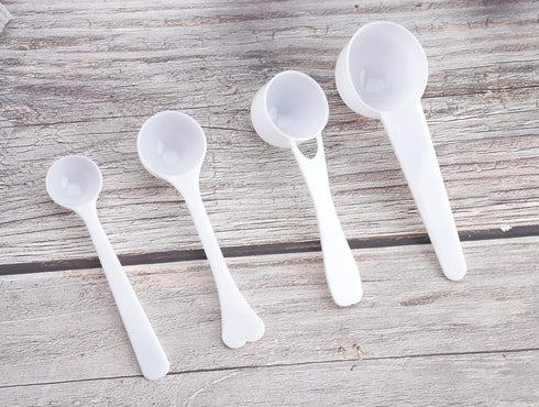 Sowaka 4 Pcs Measuring Spoons 1g 3g 5g 10g Plastic Teaspoon Tablespoon for Accurate Kitchen Measuring