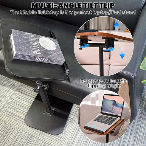 Couch,360Swivel C Table End Table Adjustable Height,Laptop Table for CouchBedReading Nook,C Shaped End for TV Tray,that