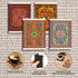 4 Set Oriental Rug Piece of Absorbent Drink Rug Coasters - Native American Style Colorful, Cute Coffee Table & Table