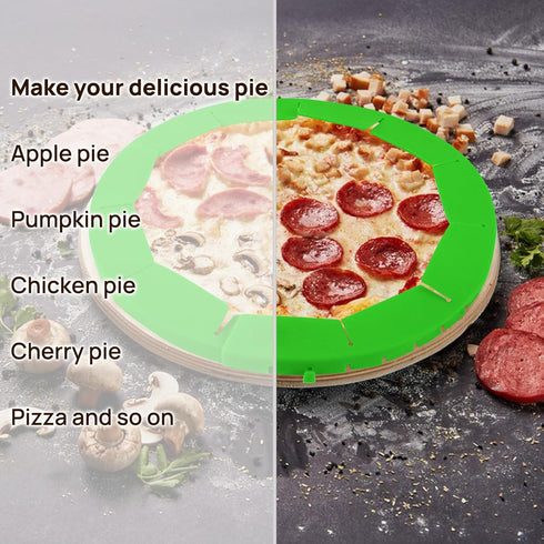 CARGEN Pie Crust Shield, Adjustable Silicone Pie Crust Protectors for Baking, 2 Pieces Green