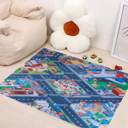 Houkiper Kids Carpet Playmat Rug, Foldable Anti Slip Kids Rug for Playroom, Multiple Themes for Boys and Girls, 70×80CM