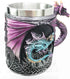 Ebros Myths And Legends Blue Fire Beowulf Purple Dragon Beer Stein - Great Gift for Dragon Lovers, Coffee Cup Mug