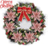 GL-Turelfies 12 Pcs Rose Gold Glitter Christmas Flowers (16cm/6.3’’) with 12 Pcs Clips for Xmas Tree Ornaments
