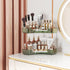 Asayuee 2-Tier Counter Countertop 2 Corner Bathroom Organizer with Top Toothbrush Holders,Large Makeup Organizer