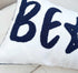 Nautical Style Embroidered Beach Throw Pillow Cover, White, 20" x 12"