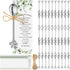 Tioncy 50 Pcs Bridal Shower Favors Tea Spoons, 4.9 Inch Silver Stainless Steel Leaf Dessert Teaspoons with Thank You