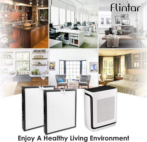 Flintar Vital 200S True HEPA Replacement Filter for LEVOIT Vital 200S Air Purifier, 2-Pack
