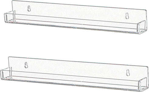 IEEK Nail Polish Rack Wall Mounted Shelf 2 Pack,Clear Kids Wall Bookshelf