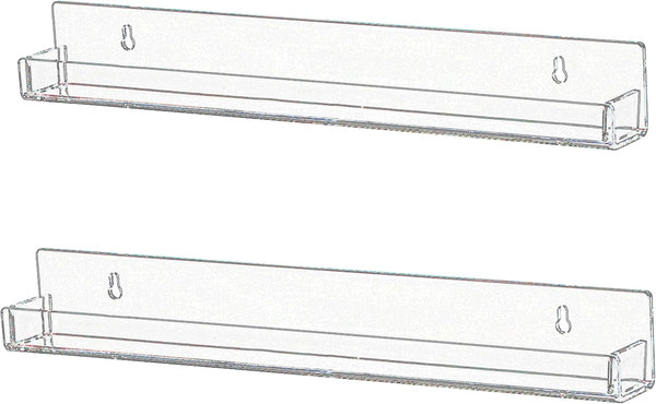 IEEK Nail Polish Rack Wall Mounted Shelf 2 Pack,Clear Kids Wall Bookshelf