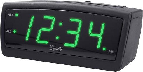 Equity by La Crosse 30229 LED Digital Alarm Clock, 0.9-Inch, Green