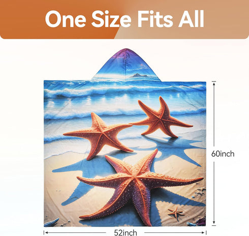 Catalonia Microfiber Hooded Beach Towel - Sand-Free Swim Poncho for All Ages
