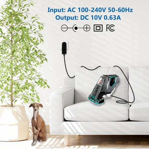 Charger for Bissell Pet Stain Eraser 2837 2842 2846 2877, Compatible with Bissell 1624554 Cordless Vacuum Cleaner