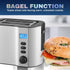 Elite Gourmet ECT2145 Extra Wide Slot 2-Slice Toaster, Bagel Function, 6 Toast Settings, Stainless Steel with Countdown