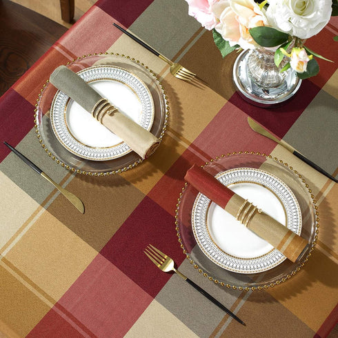 SASTYBALE Checkered Style Cloth Napkins – 20 x 20 Inch, 4 Pieces, Washable for Restaurant, Family Dinners, Weddings