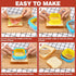 HINZER 4 Pcs Sandwich Cutter and Sealer Set, DIY Cookie Cutters in Heart, Square, Circle, Dinosaur Shapes