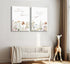 2 Pcs Wildflower Nursery Canvas Wall Art Flower Botanical Sentence Poster Painting Picture Wall Decor Boho Girl