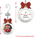 Baby's 1st Christmas Photo Ornament - 2025 Charm, Bulb Shape with White Glitter & Red Bow - Gift-Storage Bag Included,