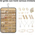 Double Sided Hanging Jewelry Organizer, 32/48 Pockets, 14/21 Hook Loops, Foldable Travel Jewelry Roll Organizer for