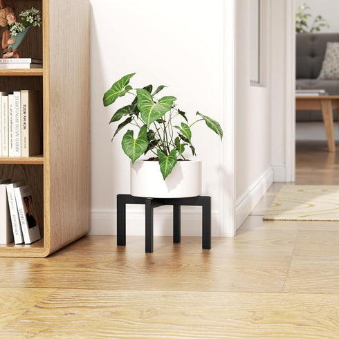 6.1 bussdis Plant Stand Holder Single Plant Riser For Indoor Outdoor Flower Pot Stand IN Tall Metal Black
