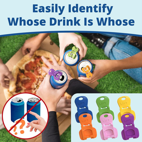 Complete Cover Easy Tab Opener 36PK Beverage Barricade 2.0 by Avant Grub - Colorful Drink Can Protector Cap