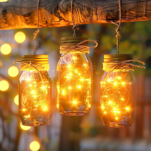 2Pack 33Ft 100 Fairy Lights Plug in, LEDs Waterproof Silver Wire Firefly Lights, Adaptor Included, Starry String Lights
