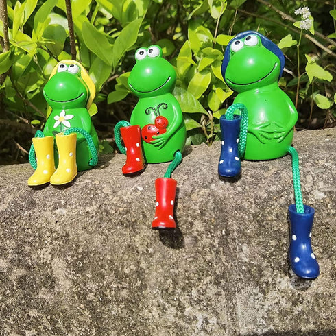 Cute Frog Garden Decor, Sitting Frog Statue Outdoor, 6.2inch Resin Frogs for Yard Patio Garden Decor