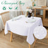 Biscaynebay Fabric Square Tablecloths 54x54 Inches, White Water Resistant Table Cloth for Dining and Parties