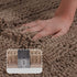 Turquoize Luxury Chenille Bath Rug, Extra Absorbent Non-Slip Microfiber Shower Rug, 17"x 24", Taupe Brown