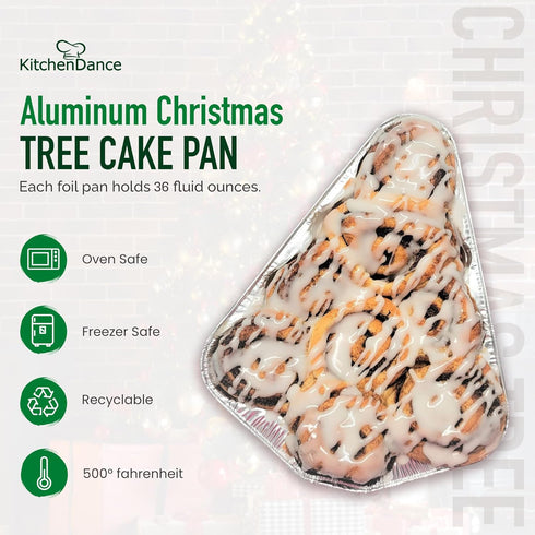 Handi-Foil Disposable Aluminum Christmas Tree Cake Pan, 10 Pack
