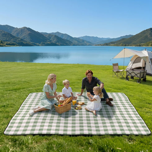 TigeJoy 80''x80'', Extra Large Picnic Blanket Waterproof Foldable Outdoor Picnic Mat Beach Blanket Sandproof for Park