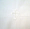 Integrity Designs White Linen Cloth with White Cross Embroidery, 18 Inches Square