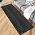 Hallway Runner Rug 2'x6' - Black and White Cotton Machine Washable Rug with Tassels, Boho Indoor Area Mat for Kitchen