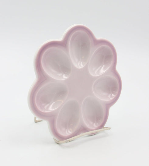 20792 Fine Porcelain Small Purple Deviled Egg Plate, 6 7/8"D x 1/2"H