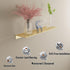 Set 2, HNVNER Metal Floating Shelves, of Brushed Gold Wall Shelves Picture Ledge, Shower Caddy Wall Mounted, Decorative
