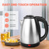 Stainless Steel Electric Tea Kettle, 1.7L Cordless Water Boiler with 360 Degree Rotational Base, 1000W, Silver