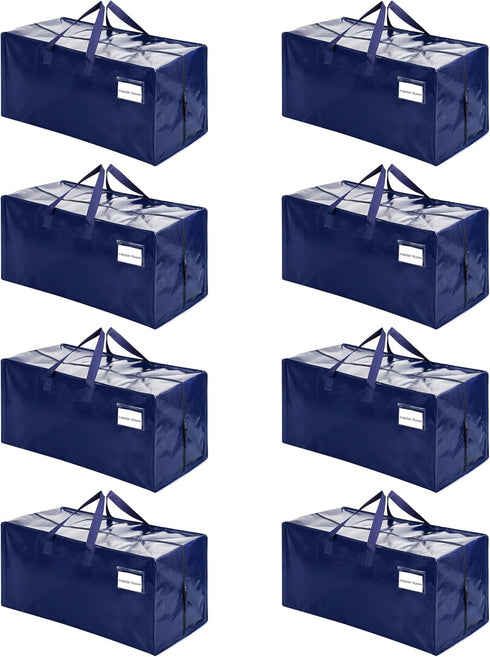 VENO 8 Pack Moving Bags with Backpack Straps, Storage Bins & Packing Supplies (Blue, 8 Pack)
